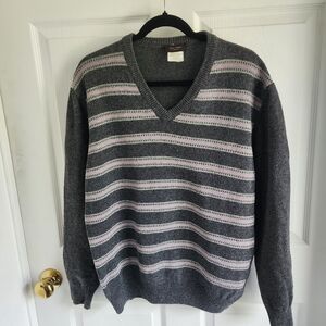 Luca NOBILI FIRENZE Gray and Pink Striped Men's Sweater
